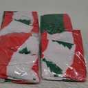 VitalCozy 4 Pcs Christmas Bunting Outdoor Flag for Outside 3 x 1.5 ft Winter Banner Christmas Tree Pattern Hanging Pleated Bunting Fan Flag Xmas Outdoor Decorations for Holiday Party