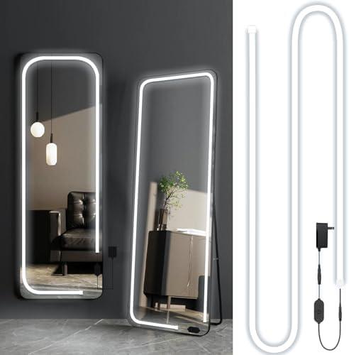 Blikshin Led Vanity Mirror Lights, 13.2FT 6000k Full Body Mirror Light Strip, Stick on Vanity Lights with AC Adapter Touch Control, Makeup Lighting for Full Body Mirror/Makeup Table/Bathroom Blikshin Led Vanity Mirror Lights, 13.2FT 6000k Full Body Mirror Light Strip, Stick on Vanity Lights with AC Adapter Touch Control, Makeup Lighting for Full Body Mirror/Makeup Table/Bathroom