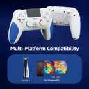 IWGAME Wireless Controller for PS-5/PC, Hall Effect Joysticks & Triggers, Gaming Controller with Programmable/Remap/Turbo/LED Light Functions, 3.5MM Headphone Jack, Dual Vibration,White