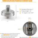 atgestore WB03X29300 Stainless Steel Stove Knobs Replacement for GE Stove Parts Range Knobs JGP3030SLSS JGP3036SL1SS JGP3030SL1SS GE Cooktop Knob KIP 5T06 Burner Control Knobs 5 Pcs
