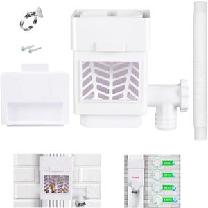 Rain Barrel Diverter Kit, Downspout Diverter Fits for 2""x 3"" or 3""x 4"" Standard Downspout, Rainwater Collection System with Adjustable Valve and Filter,5ft Hose(White)