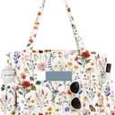 Large Corduroy Tote Bag for Women - Cute Shoulder Reusable Canvas Bags with Zipper Multi-Pocket for School