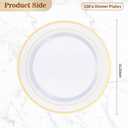 BESTVIP 200Pcs Gold Plastic Plates, 10.25 Inch Disposable Party Plates
