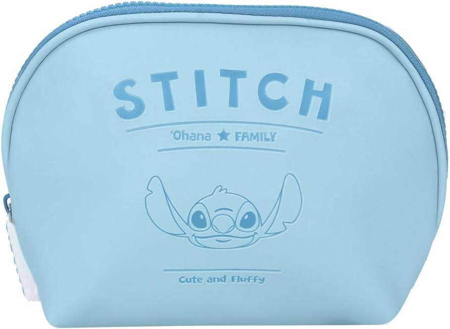 MINISO Stitch Cartoon Print Makeup Bag, Cosmetic Organizer with Zipper, Travel Toiletry Bag for Women