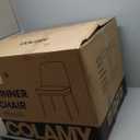 COLAMY Modern Dining Chairs Set of 4, Faux Leather Upholstered Dining Room Chairs Kitchen Chairs Dinner Chair with Curved Back and Metal Legs, Brown