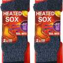 USBingoshop 2 Pairs Mens Heat Thick Insulated Extreme Boot Winter Thermal Socks 10-13 (2pk-blue-hs1)