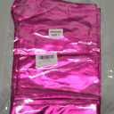 Women's Shiny Metallic Rave Booty Shorts Hot Pants Dance Bottom (Pink, L)