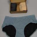 TIICHOO Period Underwear for Women Heavy Flow Soft Absorbent Menstrual Panties Teens Incontinence Leakproof 3 Pack (Small, Turquoise/Beige/Charcoal Gray)