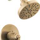 Delta Faucet Saylor 17 Series Gold Shower Valve Trim Kit with H2Okinetic Shower Head, Delta Shower System, Shower Faucet Set, Shower Head and Handle, Champagne Bronze T17235-CZ (Valve Not Included)
