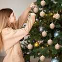 Odies 9 Pcs 2.36 Inch Natural Jute Decor Balls, Cream White Boho Farmhouse Hanging Ornaments for Home, Wedding, Wreath & Seasonal Decor