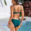 RIHOAS Sexy String Bikini Sets for Women Two Piece Bathing Suit Cheeky U-Wire Top and Mid Rise Bottom Bikini Swimsuits (Green, S)