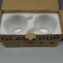 Aquach 20 Oz Glass Coffee Cups, Clear Tea Mugs with Handle, Microwave and Dishwasher Safe Home Office Drinking Mugs Perfect for Americano Cappuccino Hot&Cold Beverages, 2-Pack