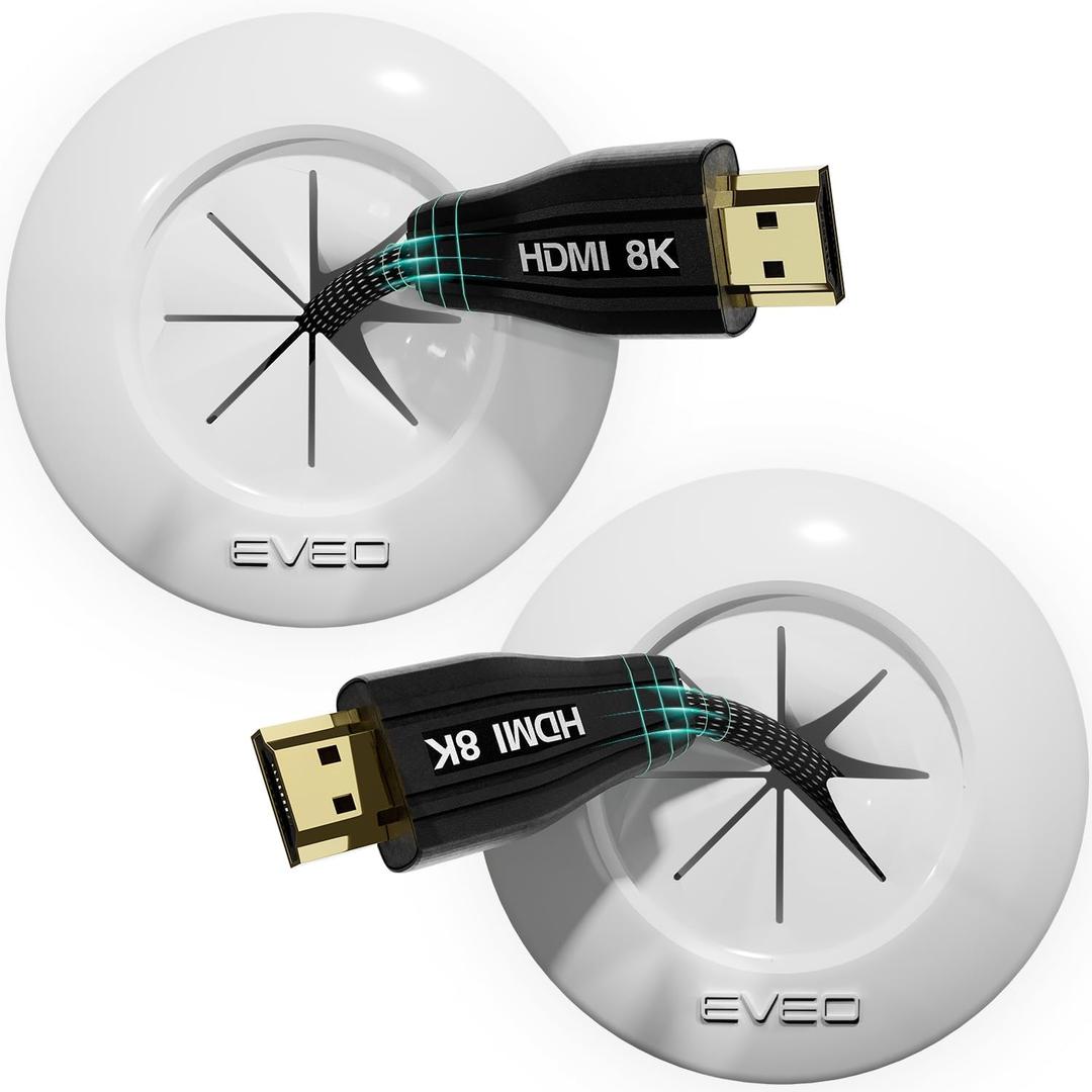 EVEO in Wall Cable Management Kit - TV Cord Hider for Wall Mounted TV Wire Hider for Wall, TV Cable Hider Wall Kit & Wall Cable Management TV Cable Hider - 2 White Wall Grommets for Cables (1 pair)