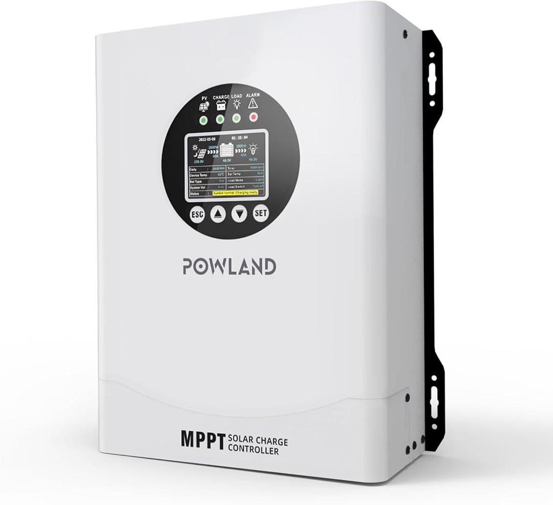 POWLAND 120A MPPT Solar Charge Controlle 12V/24V/36V/48V/60V/72V/84V/96V Auto,Max Input 230V Solar Charger, LCD Display Intelligent Regulator for AGM, Gel, Lithium ect