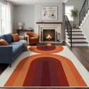 Orange Rainbow Area Rug for Living Room, 6x9 Rug for Bedroom Indoor Non Slip Washable Rug Stain Resistant Boho Rugs Ultra-Thin Soft Modern Rug Low-Pile Throw Carpet for Kids Room Playroom