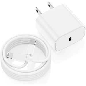 iPhone Charger Fast Charging, Type C Wall Charger Block Plug and 10ft USB C to Lightning Cable Cord Long, Adapter Cube Brick Box for Apple iPhone 14 Pro Max/14 Plus/13 Pro/12 Mini/11/XS/XR/X/iPad Air (White)