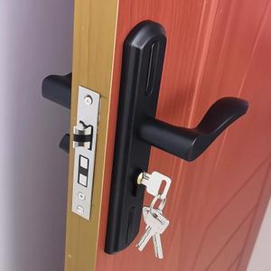 Storm Door Handle Replacement Set Stainless Steel Storm Door Handle with Lock Modern Exterior Door Parts Fits 4.45-7.9inch Hole Distance (Black)