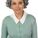 fun shack Old Lady Wig, Short Gray Wig, Granny Wigs for Women, Old Lady Wigs, Granny Costume