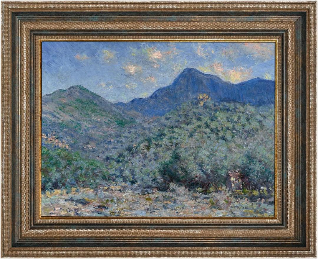 Rustic Canvas Frame 24x36 for Mid-century Oil Paintings,Rustic Blue | Easy DIY Assembly,2.4" Width,No Glass & Back,Traditional Wall Frames for Art Lover Housewarming Wedding Grandparents Gift, 24x36",NO Glass & Backing