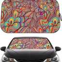 Windshield Sun Shade - Car Windshield Sun Shade for UV Protecion Heat Reduction 2025 Sun Visor for Car Interior (55"x31.5") (Colorful - Bright Colors)