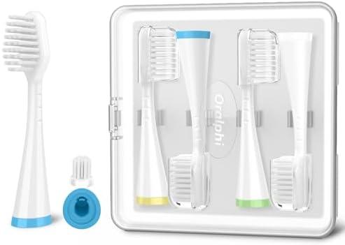 Oralphi Sensitive Gum Care Replacement Brush Heads for Waterpik Complete Care 5.0/9.0 (CC-01/WP-861), STRB-3WW, Ultra Soft Bristles with Cover, Sonic Electric Tooth Brush Refill Heads (4-Pack, White)