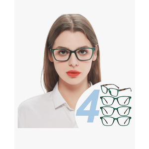 WEMOOTANTS 4 Packs Large Reading Glasses for Women Comfortable Square Readers 1.0 1.25 1.5 1.75 2.0 to 4.0