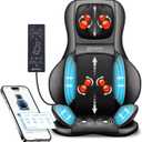 COMFIER Shiatsu Neck Back Massager with Heat,2D/3D Massage Chair Pad with App Control,Deep Tissue Kneading Massage Chair Pad with Compression,Adjustable Back Coverage,Black