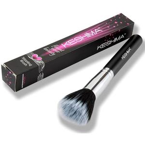 Keshima Duo-Fiber Stippling Brush - Premium Stipple Brush for Powder and Liquid Makeup Foundation