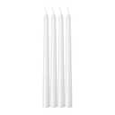 Estrella Blanca 4 Pack 10-Inch White Taper Candles, Unscented Smokeless Dripless Tall Candlesticks for Home Décor, Dinner Tables, Parties, and Weddings