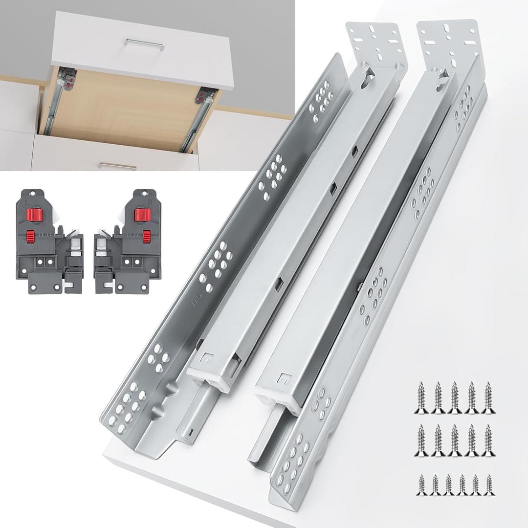 goldenwarm 6 Pair Undermount Drawer Slides Soft Close 15 Inch, Hidden Bottom Mount Full Extension Drawer Rails with Bracket & 3D Adjustable Locking Device, Heavy Duty 100 LB Capacity