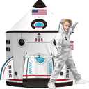5Pcs Kids Tent and Astronaut Costume Luxury Set Spaceship Tent Space Toy Fun Rocket Ship Play Tent for Kids Toodlers 3-6 Year Old Outer Space Indoor Outdoor Play
