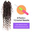 Boho Crochet Passion Twist Hair Pre looped, 10 Inch Goddess Passion Twist Crochet Hair with Curly Ends 8 Packs Ombre Light Brown Pre-twisted Bohemian Crochet Braids (8 PCS/88 STRANDS, T30)