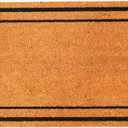 Welcome Doormats, Natural Coco Coir Mats with Non-Slip PVC Backing, Indoor Outdoor Mats for Home & Office, Floor Mats for Door Decor, Plain Entry Mat with Border, Beige & Black, 30"x17"