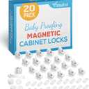 20 Pack Magnetic Cabinet Locks Baby Proofing - Vmaisi Children Proof Cupboard Drawers Latches - Adhesive Easy Installation (Standard)