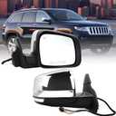 Chrome Right Side Mirror Assembly 11Pins Compatible with 2011-2016 Grand Cherokee with Heated Turn Signal Memory 57010704AJ (Right Passenger Side)