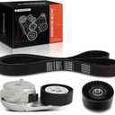 A-Premium Engine Serpentine Belt Drive Kit with Tensioner & Idler Pulley Compatible with Dodge Ram 1500 2500 09-10, Ram 3500 2009 & Ram 1500 11-12, 2500 3500 11-18, 4500 5500 14-16 - OHV V8 5.7L 6.4L