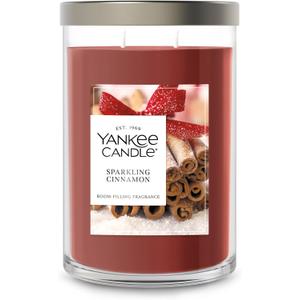 Yankee Candle Large Tumbler Scented Candle with up to 80 Hour Burn Time, Premium Plant Wax Blend for Consistent Burn, 20 oz Tumbler Candle with Room Filling Fragrance, Sparkling Cinnamon