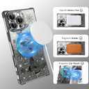 Magnetic Case Made for iPhone 16 Pro Max 6.9 Inch (Compatible with MagSafe) Glitter Phone Case with Black Butterfly Design Soft TPU Reinforced Corners Shockproof Bling Phone Cover for Women