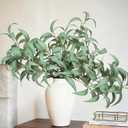 florisso Artificial Greenery Stems for Vase, 5 Pcs Tall Fake Plants Branches Faux Greenery Twigs Leaf for Indoor Home Office Vase Filler for centerpieces, Light Green