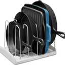 YouCopia StoreMore Cookware Rack with Tall Steel Wires, Adjustable Pan and Lid Organizer for Kitchen Cabinet Storage, Classic Edition