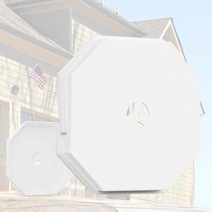 Vinyl Siding Light Mounting Blocks, 130110006001 Octagon Siding Mounting Kit for Outdoor Light, Great Appearance Vinyl Siding Wall Plate for 1/2 Inch Lap Double and 4 Inch Siding, White(1 Pack)