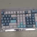 126 Keys PBT Double Shot Keycaps, Grey Blue Minimalist Keycap Set, Slate Cyan Cherry Profile Keycaps for Mechanical Keyboard 60% 65% 75% 100% Cherry MX Switches