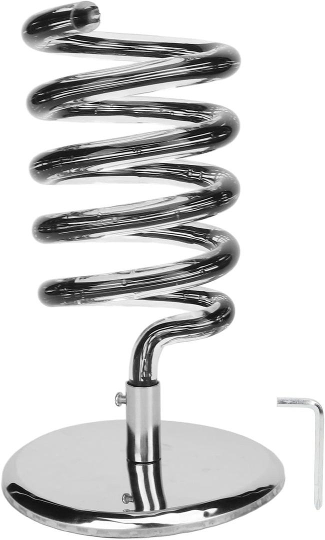 HURRISE Spiral Hair Dryer Holder, Spring Hair Dryer Hanging Rack, Spiral Hair Styling Station Spiral Salon Blow Dryer Holder Stand for Bathroom Hair Salon