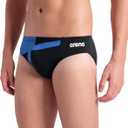 ARENA Mens Swim Brief Diamond Team Performance MaxLife Athletic Swimwear Professional Training Swimsuit Sports Bathing Suit, Black/Royal, US Size 34