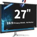 Magnetic 27 Inch Computer Privacy Screen for 16:9 Widescreen Monitor, Removable Hanging Anti-Blue Light Computer Screen Privacy Panel, Anti-UV Magnetic Attachment Monitor Privacy Screen