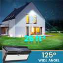 Luposwiten Solar Lights Outdoor Waterproof 100 LED Solar Powered Outdoor Lights, Motion Sensor Outdoor Lights for Front Door, Yard, Garage, Garden, Patio, Deck (4 Pack)