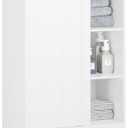 SoBuy Tilt Out Laundry Cabinet, Floor Standing Storage Cupboard with Basket Hamper Unit with Open Compartments, Bathroom White BZR105-W