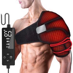 Shoulder Heating Pads - Low Voltage Fast Heating Brace for Pain Relief, Heated Wrap for Rotator Cuff, Frozen Shoulder