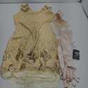 Women’s Flapper Dresses Set 1920s V Neck Beaded Fringed Great Gatsby Dress with Accessories Set M