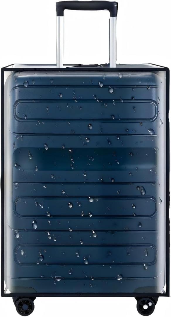 30 Inch Clear PVC Luggage Cover, Waterproof Suitcase Protector with Tag Pocket, Reusable Dustproof Travel Cover for 30 Checked Luggage